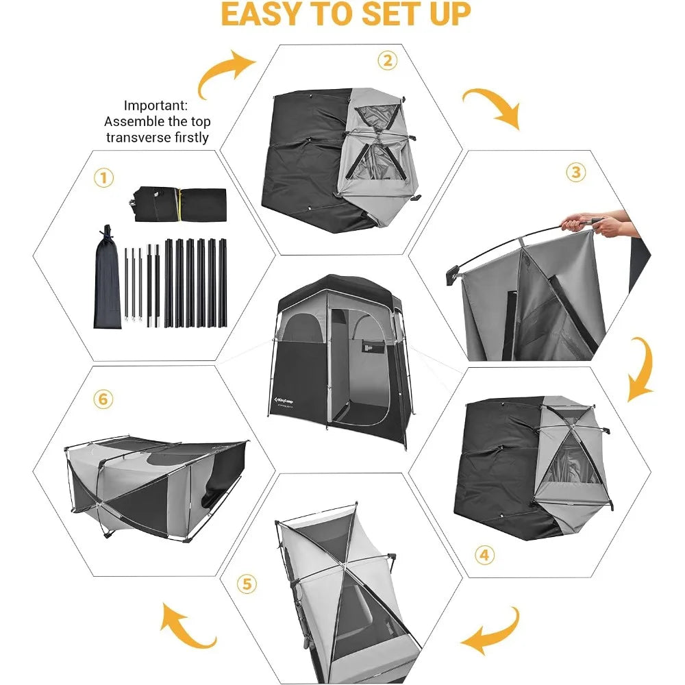 Oversized Portable Camping Shower Privacy Tent with Floor
