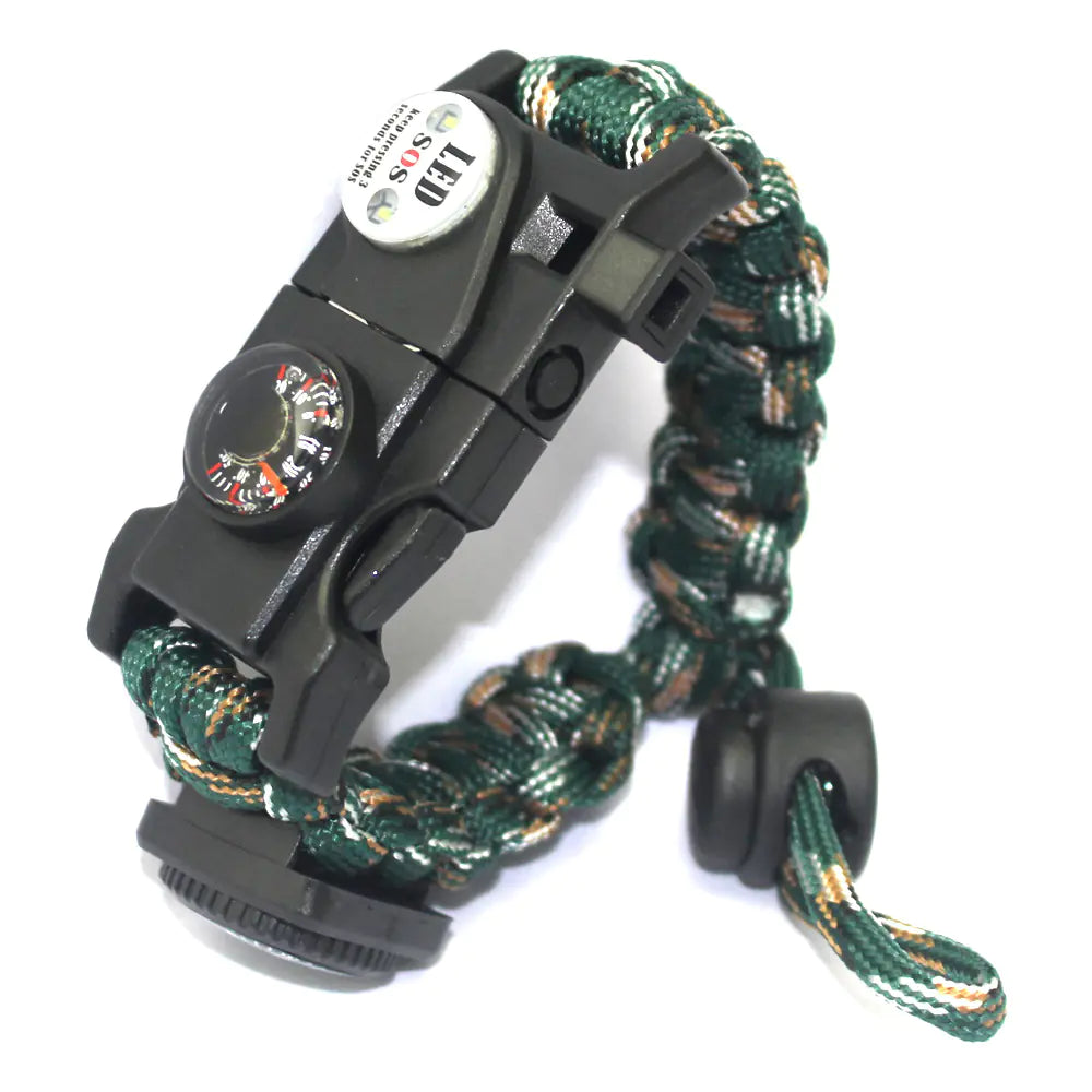 Outdoor Paracord Survival Bracelet with Fire Starter Tool