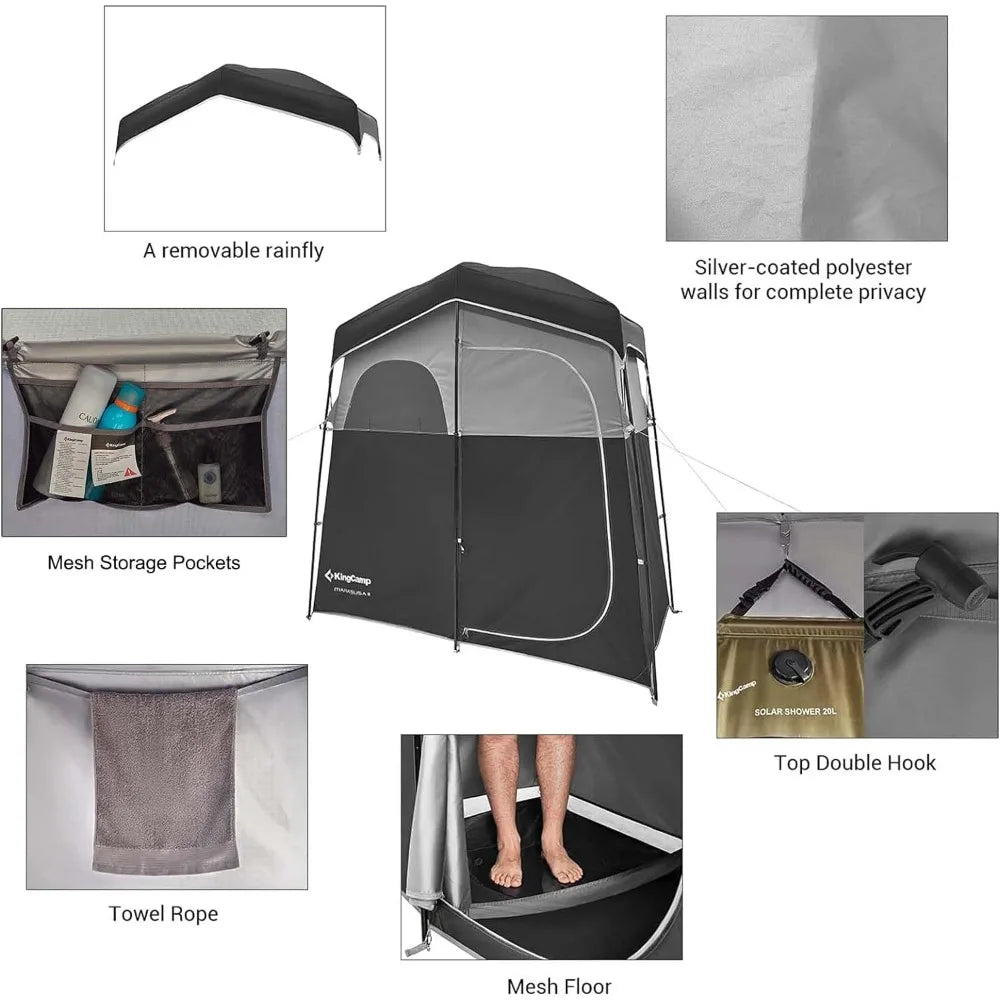 Oversized Portable Camping Shower Privacy Tent with Floor